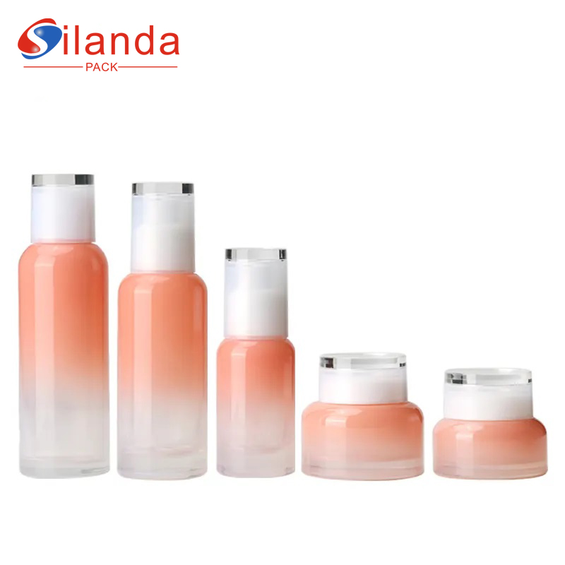 New Glass Skincare Bottle Sets Cosmetic Toner Lotion Pump Serum Packing Bottle Cream Jars