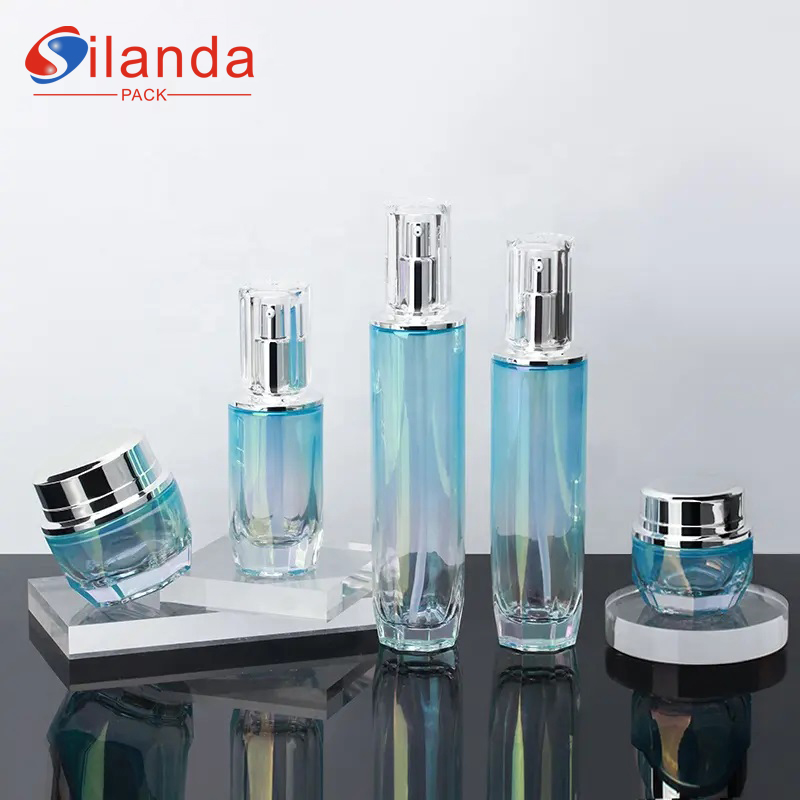 Premium Glass Skincare Bottle Sets Cosmetic Toner Lotion Pump Serum Packing Bottle Cream Jars