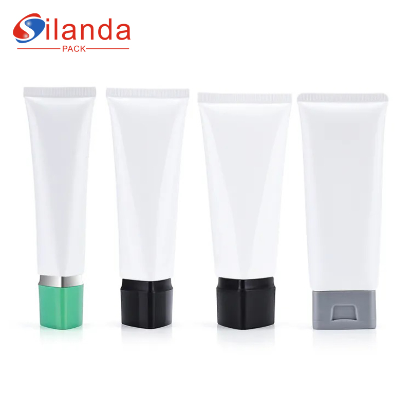 White Skincare Facial Cleanser Tube Skincare Facial Scrub Tube Packaging