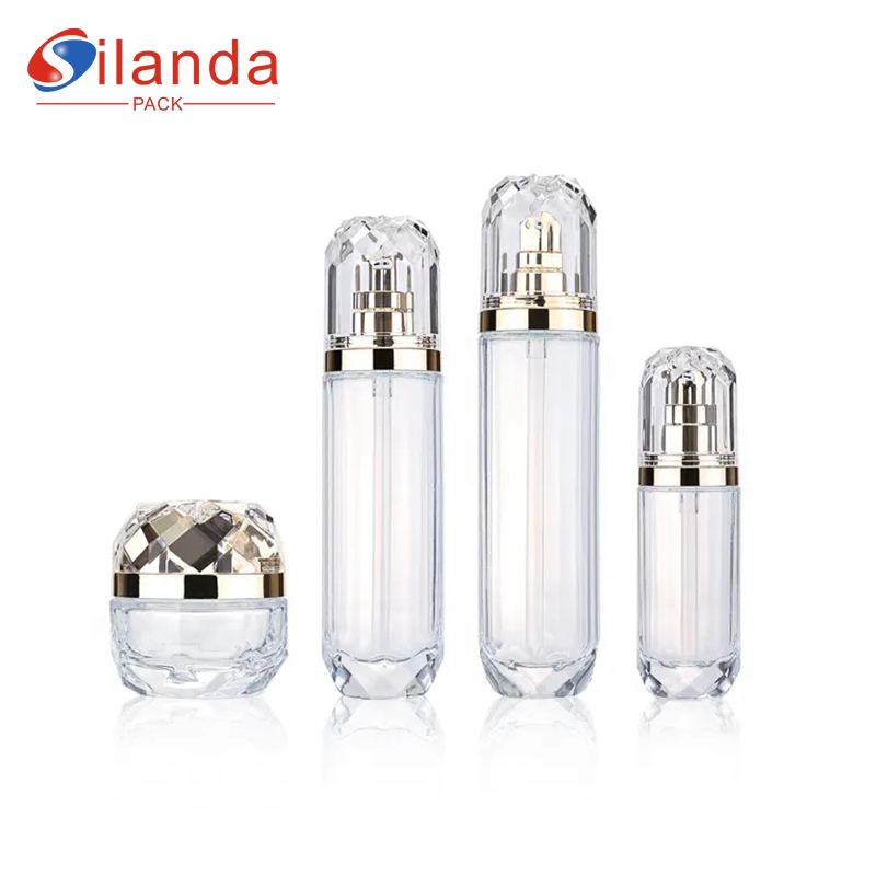 Silanda Pack Glass Skincare Bottle Sets Cosmetic Toner Lotion Pump Serum Packing Bottle Cream Jars