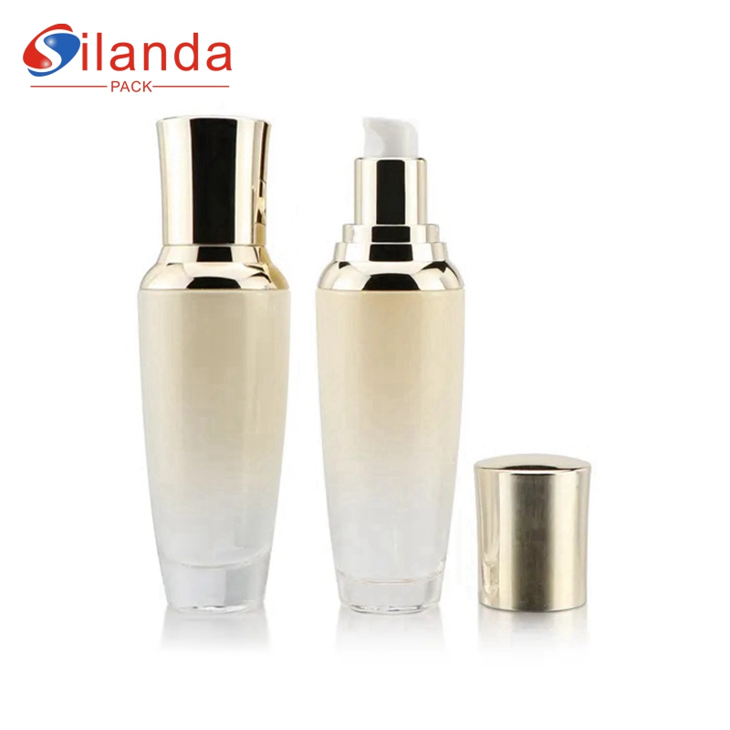 Luxury UV Aluminum Glass Lotion Bottle 100ml Skincare Pump Bottles