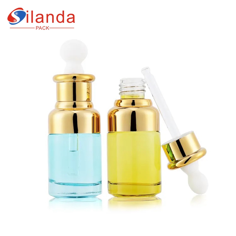 Elegant 20ml 30ml Glass Dropper Serum Bottle Cosmetic Skincare Essential Oil Packing Bottles 