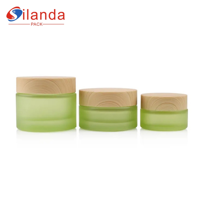 Eco Friendly 20g 30g 50g Glass Cream Jar Bamboo Lid Cosmetic Skincare Packing Bottles  