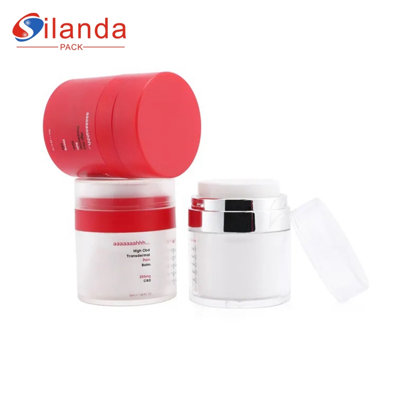 High-grade Refillable Airless Pump Acrylic Cream Jar 30g 50g Cosmetic Skincare Packing Bottles 
