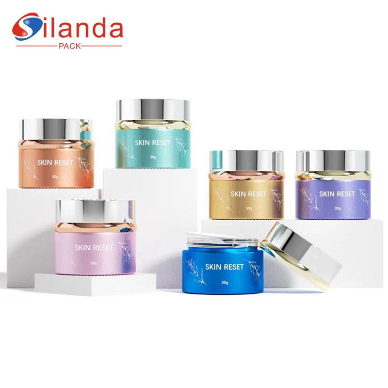 Luxury Round 15g 30g 50g 100g Glass Cream Jar Cosmetic Skincare Packing Bottles 