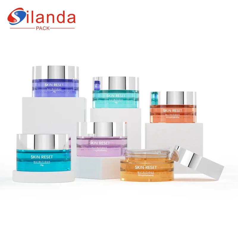 Fine 15g 30g 50g Round Glass Cream Jar with Screw Lid Cosmetic Skincare Packing Bottles for Eye Face Creams  