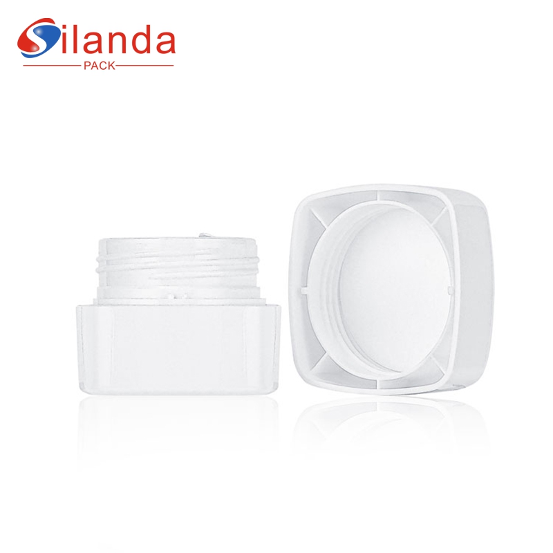 White 30g 50g Square PET Plastic Cream Jar Cosmetic Skincare Packing Bottles Body Balm Hair Wax Container 