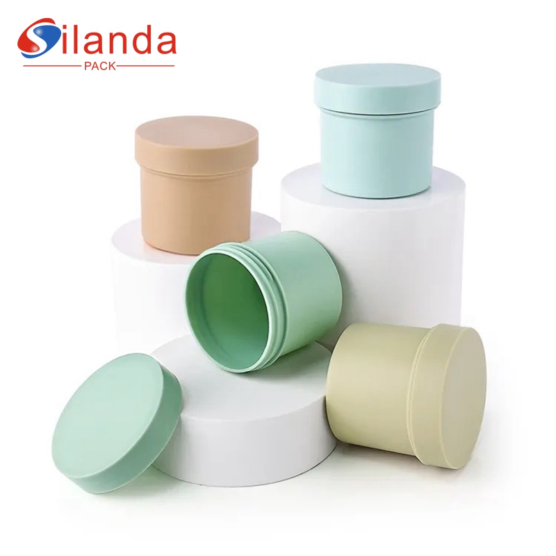 150ml 5oz Green Plastic Cream Jar Cosmetic Skincare Packing Bottles Body Butter Face Cleanser Mask Hair Wax Container  