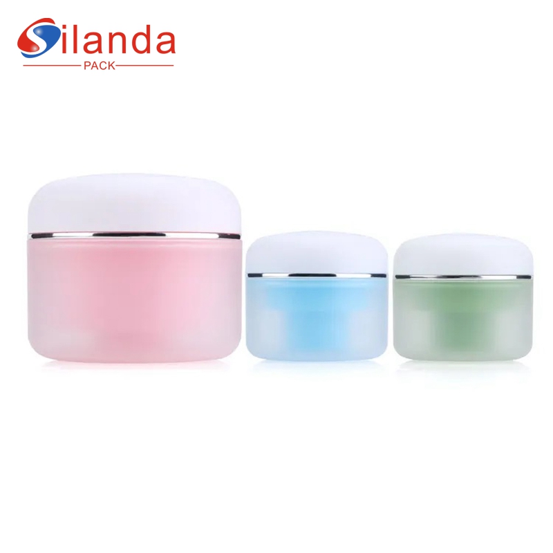 Eco Friendly Blue 30g 50g 100g 150g Plastic Cream Jar Cosmetic PET Skincare Packing Bottles Wide-mouth Lotion Container