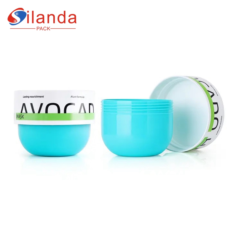 Blue 240g Wide-mouth Plastic Cream Jar Cosmetic PP Skincare Packing Bottles Hair Conditioner Container 