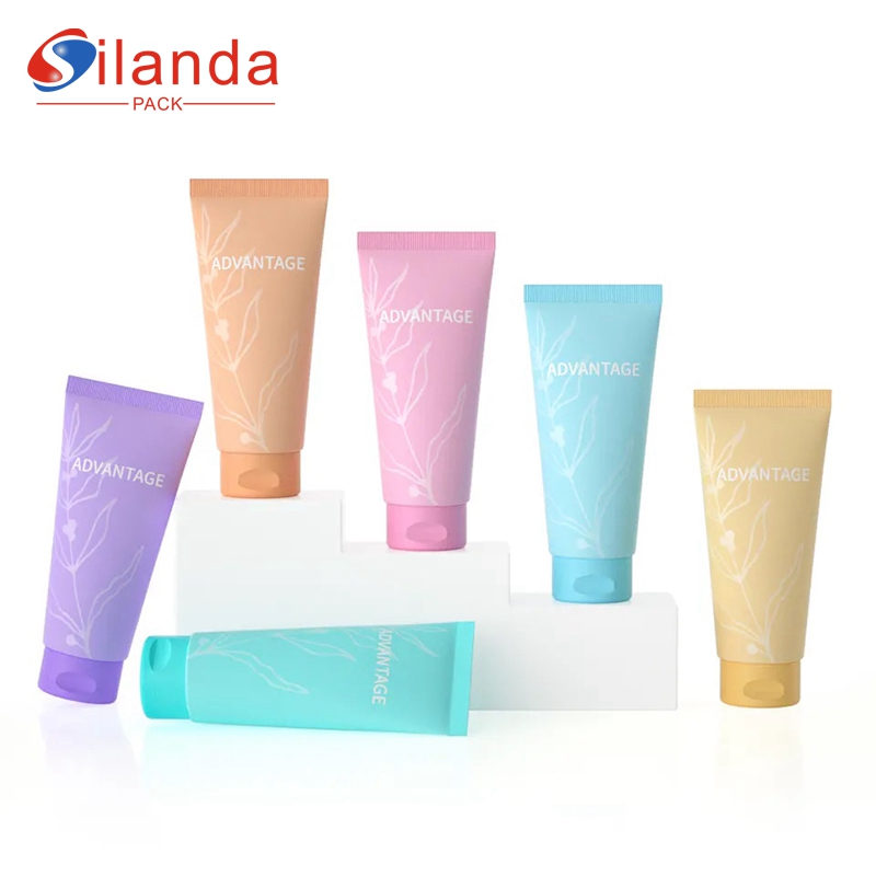 Blue Soft Cosmetic Facial Cleanser Tube 50g 100g 120g PE Plastic Tubes for Face Wash Hand Sunscreen Cream Skincare Squeeze Packaging Container