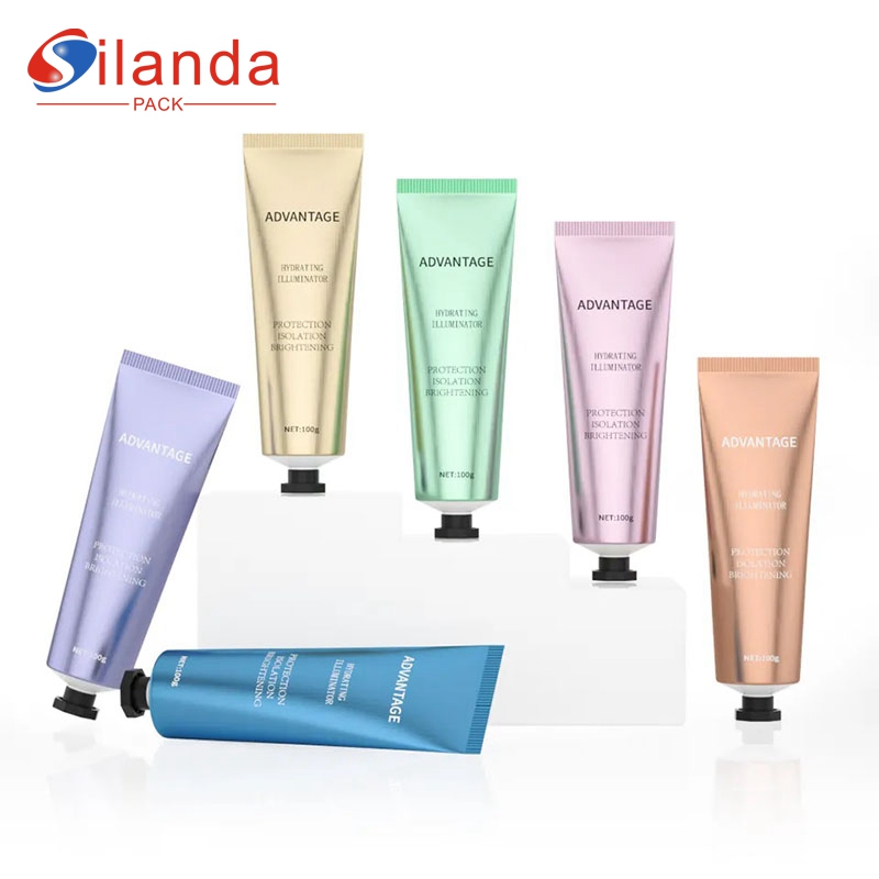 Luxury Refillable Soft Cosmetic Facial Cleanser Tube Screw Cap Plastic Skincare Hand Sun Screen Cream Squeeze Packaging Container  