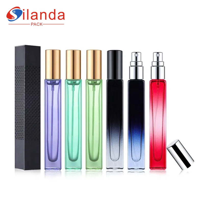 Rectangular 10ml 150ml Glass Perfume Bottle Refillable Pump Spray Perfumery Container Fragrance Bottles 