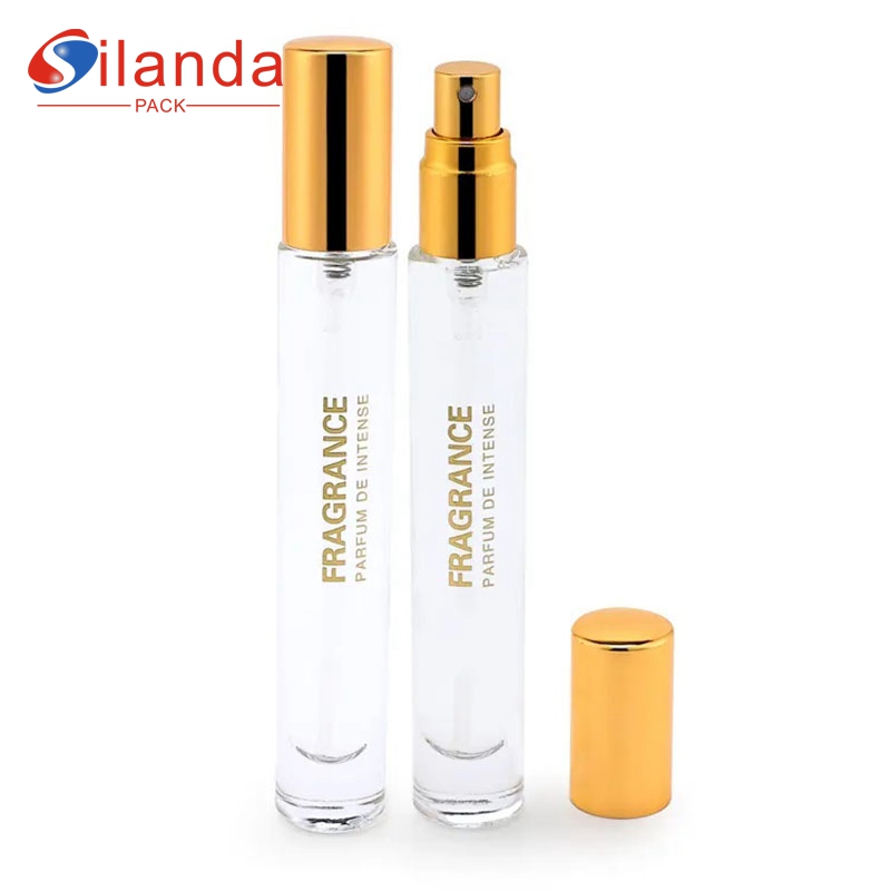 10ml Round Cylinder Glass Perfume Bottle Pump Spray Perfumery Container Fragrance Bottles 