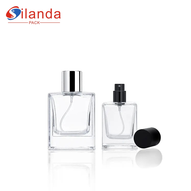 Eco Friendly 30ml 50ml 100ml Square Glass Perfume Bottle Pump Spray Perfumery Container Fragrance Bottles 