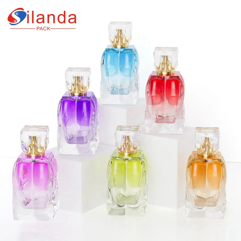 Vintage 100ml Glass Perfume Bottle Thick Bottom Travel Portable Mist Pump Spray Perfumery Container Fragrance Bottles  
