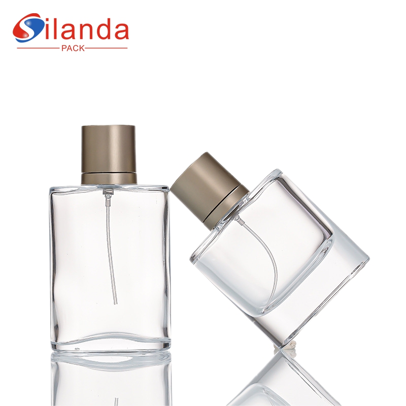 Delicate 50ml 100ml Clear Flat Round Glass Perfume Bottle Travel Portable Fine Mist Pump Spray Refillable Bayonet Perfumery Container Fragrance Bottles