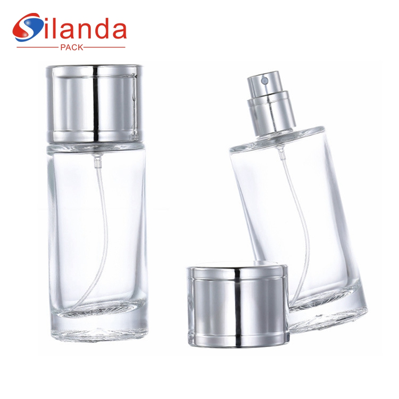 Elegant 20ml 30ml 50ml Cylinder Clear Glass Perfume Bottle Travel Portable Fine Mist Pump Spray Refillable Perfumery Container Fragrance Bottles 