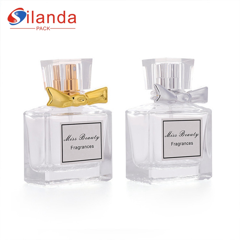 Travel Portable 30ml Clear Square Glass Perfume Bottle Fine Mist Pump Spray Thick Bottom Elegant Perfumery Container Fragrance Bottles