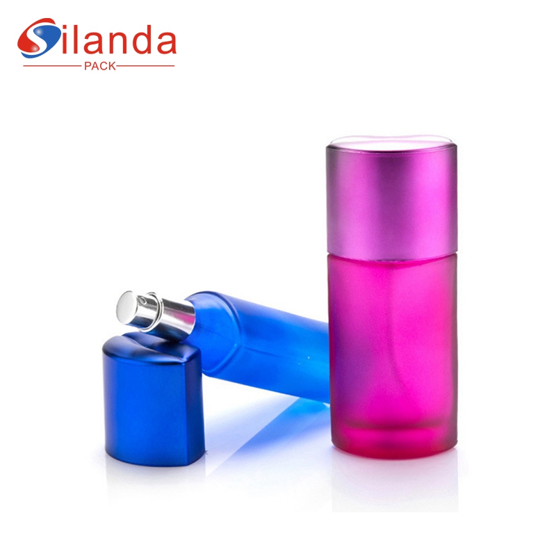 Colorful Elegant 40ml Glass Perfume Bottle Lip Shaped Cover Pump Spray Thick Bottom Recycled Perfumery Container Fragrance Bottles 