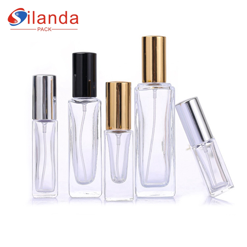 Clear 3ml 4ml 5ml 6ml 10ml 15ml 20ml 30ml Square Sampling Glass Perfume Bottle Fine Mist Elegant Perfumery Container Fragrance Bottles 