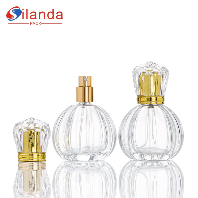 Premium 60ml Clear Round Screw Glass Perfume Bottle Travel Portable Fine Mist Pump Spray Elegant Perfumery Container Fragrance Bottles 