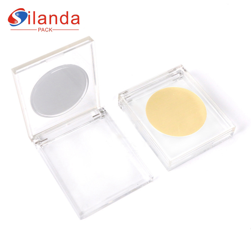 Transparent 3g Square Blush Box Single Color Cosmetics Eye Shadow Case Empty Makeup Pressed Powder Compact 