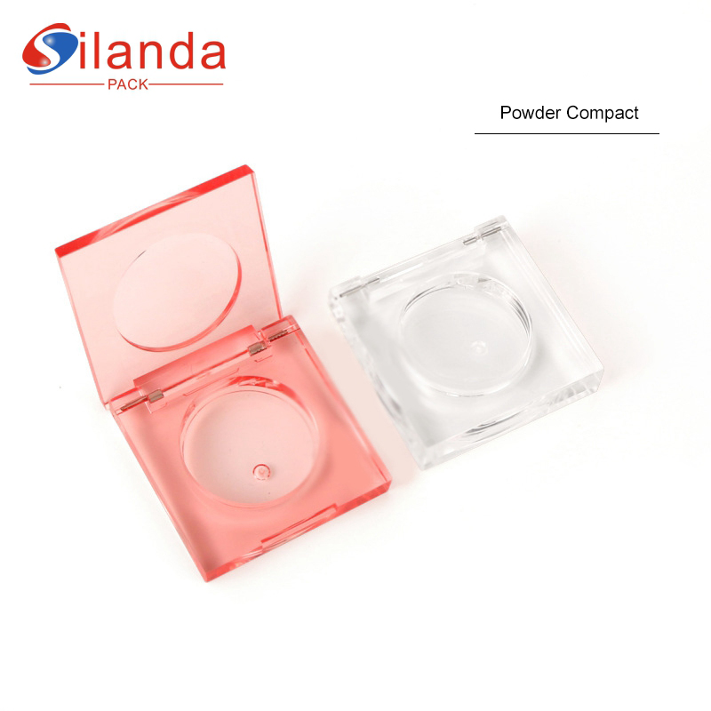 Mini Pink Square Monochrome Eye Shadow Box 3g Transparent Cosmetics Concealer Pressed Powder Compact Case 