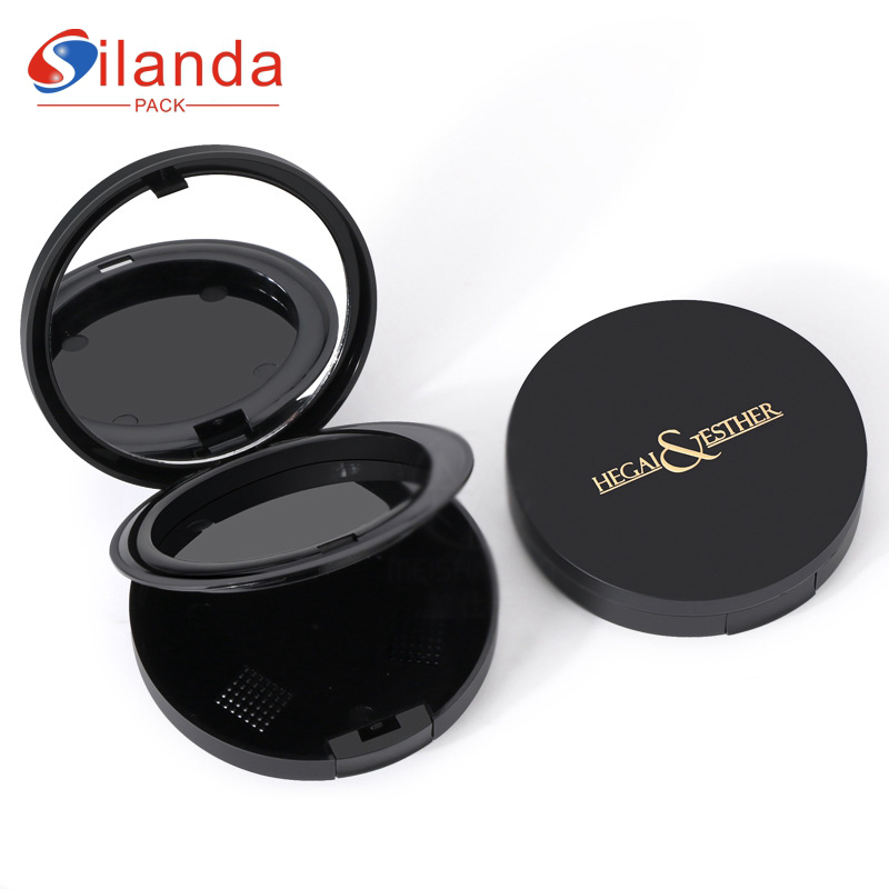 Black Round Empty Makeup Highlight Blush Box 10g Cosmetics Powder Compact Contour Case