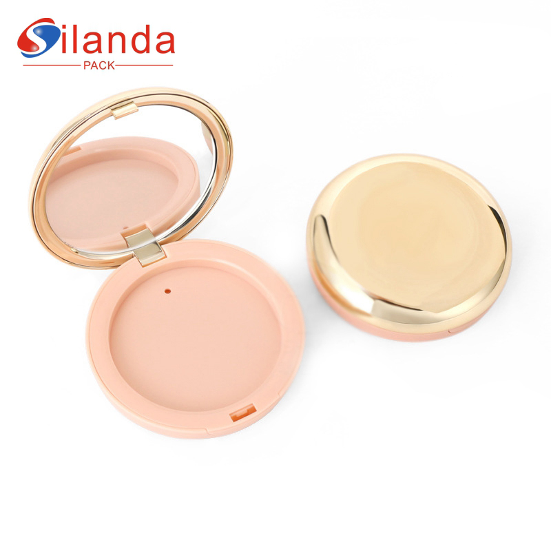 Pink Round Cosmetics Monochromatic Eye Shadow Highlight Box 8g Empty ABS Makeup Dry Powder Compact Case with Mirror