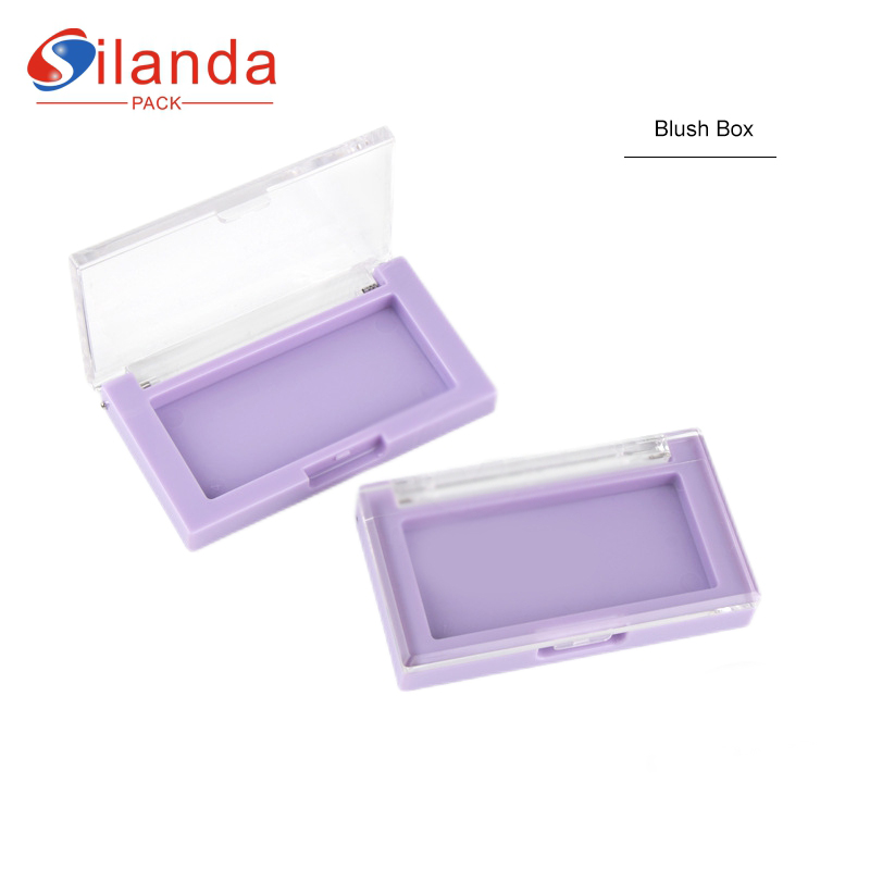 Purple Rectangular Mini Cosmetics Blush Box Monochromatic Eye Shadow Palette Empty 3g Makeup Pressed Powder Compact Case