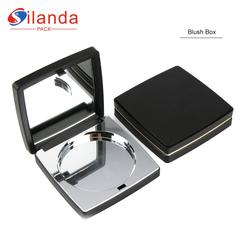 Exquisite Black Square Makeup Contour Shading Blush Box Empty 15g Cosmetics Highlight Powder Compact Case