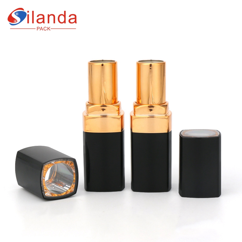 New Black Square High End Flat Lipstick Tubes Empty Plastic Lip Stick Container