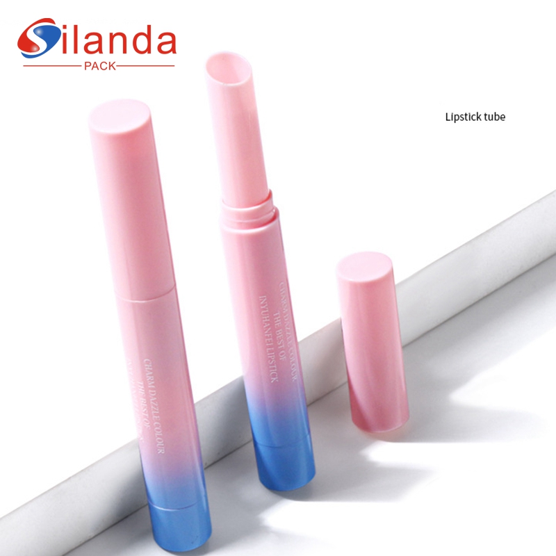 Pink Fine Makeup Lipstick Tubes Empty 2.2g Slender Oblique Cosmetic Lip Balm Container  