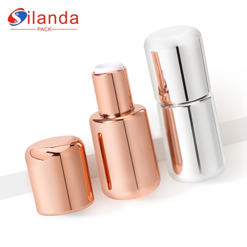 New Silver Round Makeup Lipstick Tubes Empty Short Fat 3.8g Cosmetic Lip Stick Container  