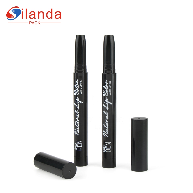 2.2g Black Slim Round Makeup Lipstick Tubes Empty Plastic Slender Cosmetic Lip Stick Pen