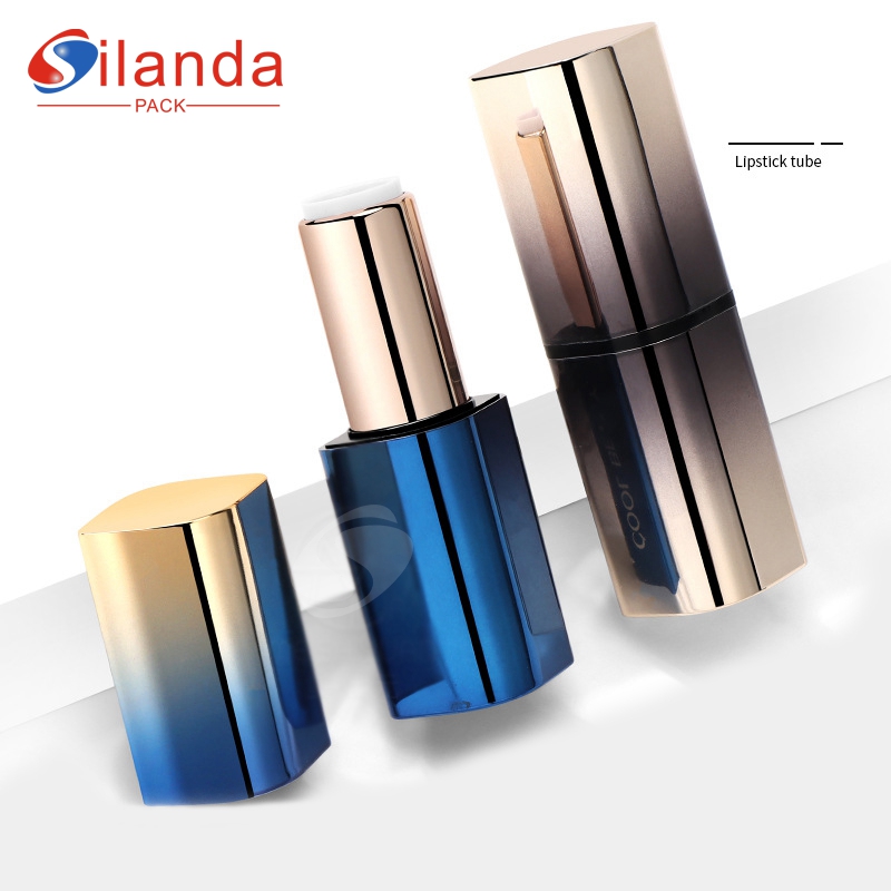 Luxury Branded Square Magnetic Flat Mouth Makeup Lipstick Tubes Empty Plastic 3.5g Cosmetic Lip Stick Container 