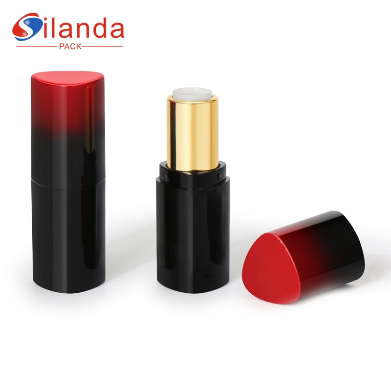 Luxury Triangular Mini Electroplated Flat Mouth 9mm Makeup Sample Lipstick Tubes Empty Plastic 1.5g Cosmetic Lip Stick Container 